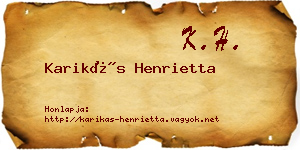 Karikás Henrietta névjegykártya