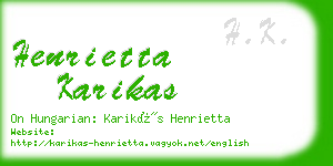 henrietta karikas business card